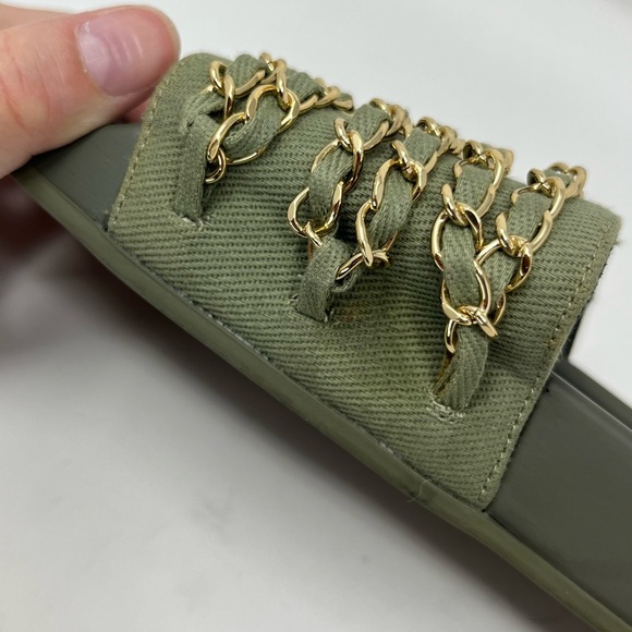 Chanel CC Chainlink Flat Slide Sandals green size 39 EU Slip On - Picture 7 of 8